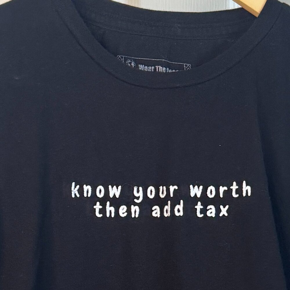Wear the Peace Graphic Tee – “Know Your Worth” – Black – Men’s XL